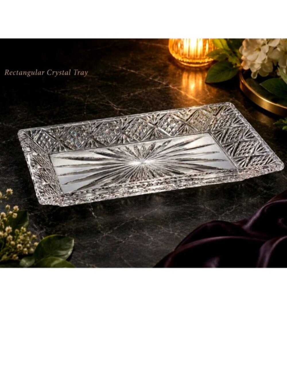 Shannon Crystal Designs of Ireland Hand Crafted Lead Crystal Tray
